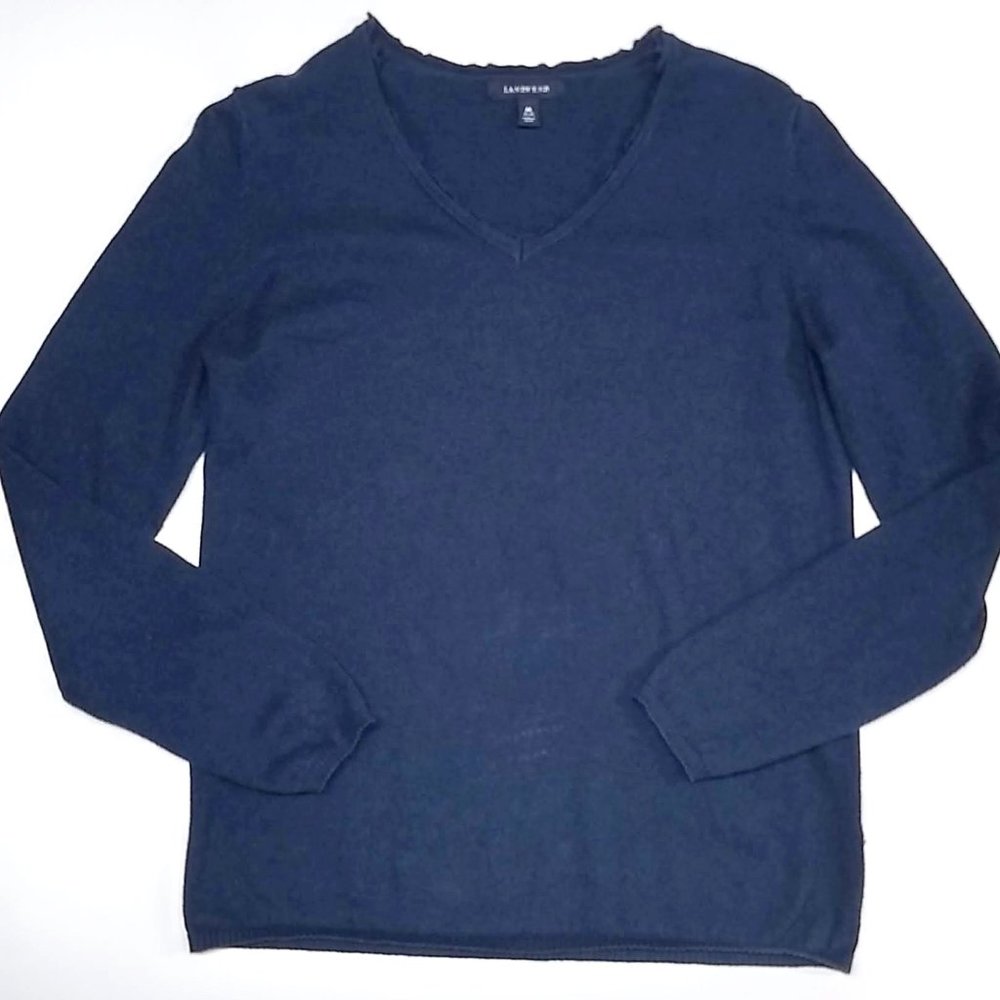 Lands End Navy V neck sweater. Size M